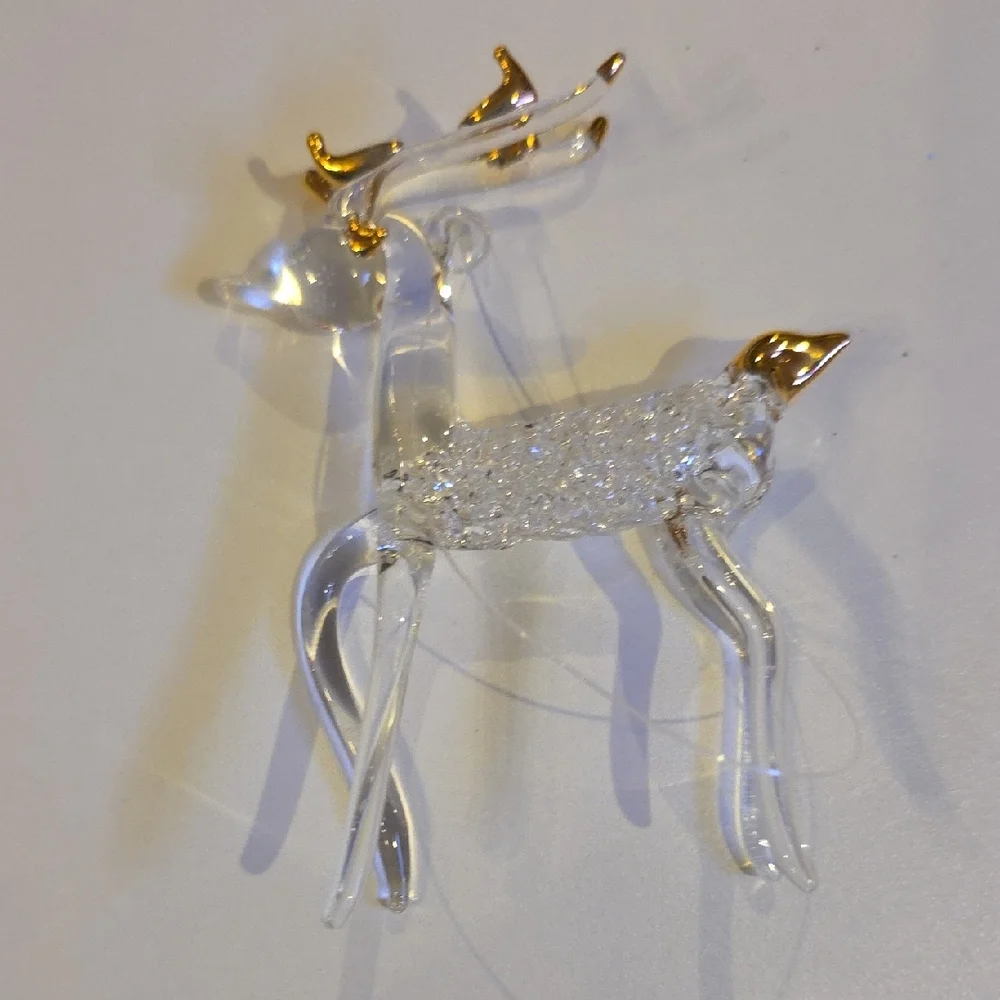 Gold Christmas Ornaments - Elegant Clear and Gold Style Ornament Set